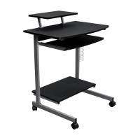 Techni Mobili RTA-2018-GPH06 Compact Computer Cart With Storage, Graphite